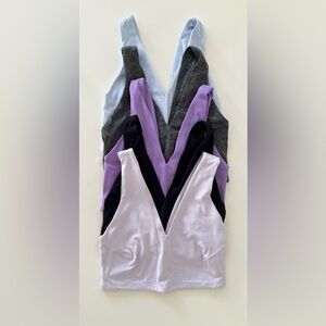 NWOT FP Movement 5 Never Better Crops XS Blue Gray Lavender Black Purple workout